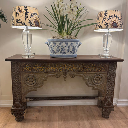 Hand-Carved Indian Console Table