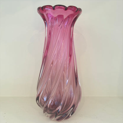 Vintage Czech Art‑glass vase
