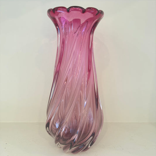 Vintage Czech Art‑glass vase