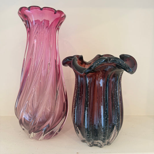 Vintage Czech Art‑glass vase