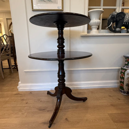 Mahogany Dumbwaiter with Revolving Top Tier