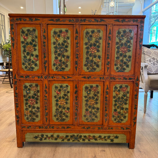 Oriental Hand‑Painted Cabinet