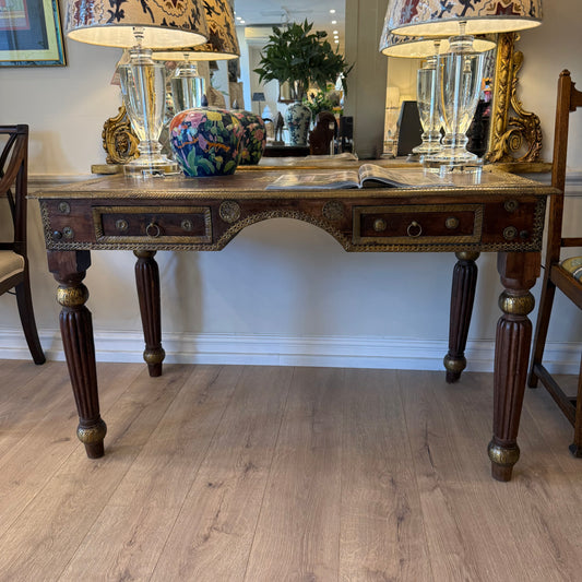 An Indian Desk with Decorative Metal Work Details