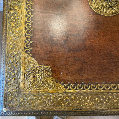 An Indian Desk with Decorative Metal Work Details