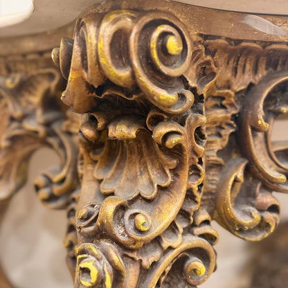 Vintage Venetian Rococo Console Table with Marble Top