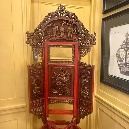 Antique Oriental Carved Umbrella & Stick Stand