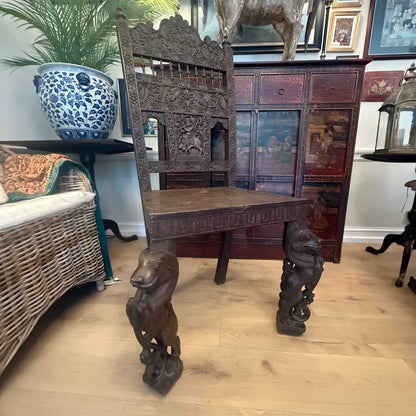 Highly Carved Anglo‑Indian Chair