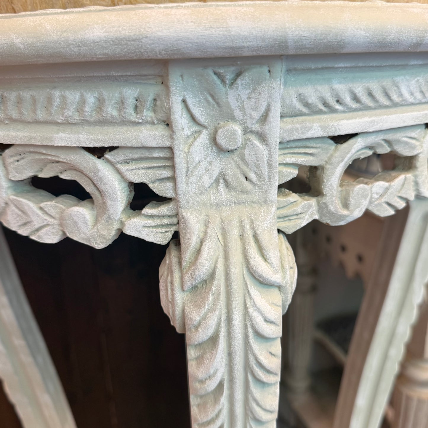 A Pair Of Ornate Jardinières with Marble Tops