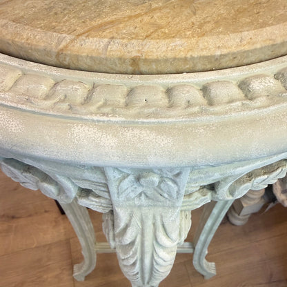 A Pair Of Ornate Jardinières with Marble Tops