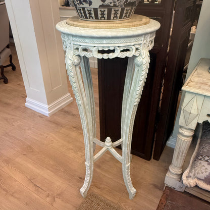 A Pair Of Ornate Jardinières with Marble Tops