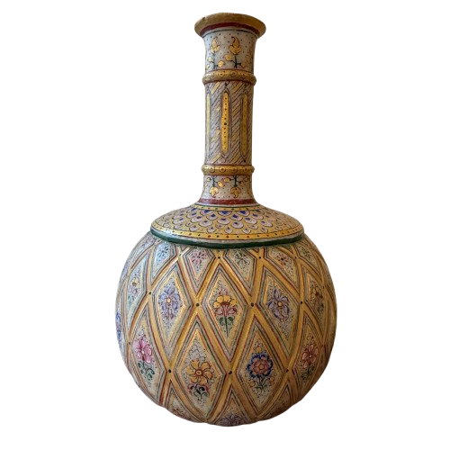 Mughal Design Hand Painted Marble Vase