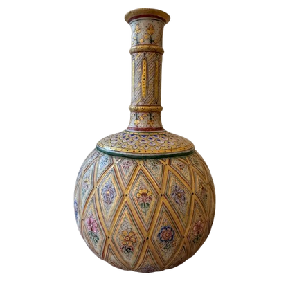 Mughal Design Hand Painted Marble Vase