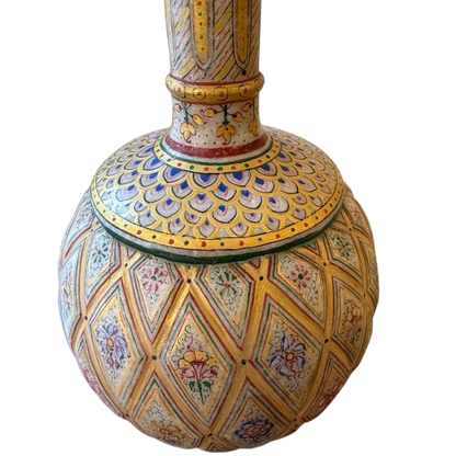 Mughal Design Hand Painted Marble Vase