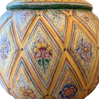 Mughal Design Hand Painted Marble Vase