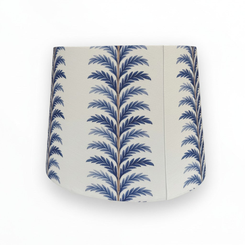 Blue Palm Leaf Drum Shade 41 cm