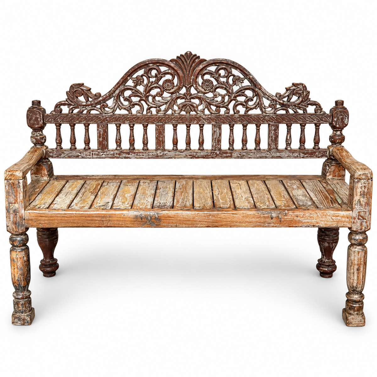 Carved Decorative Indian Bench