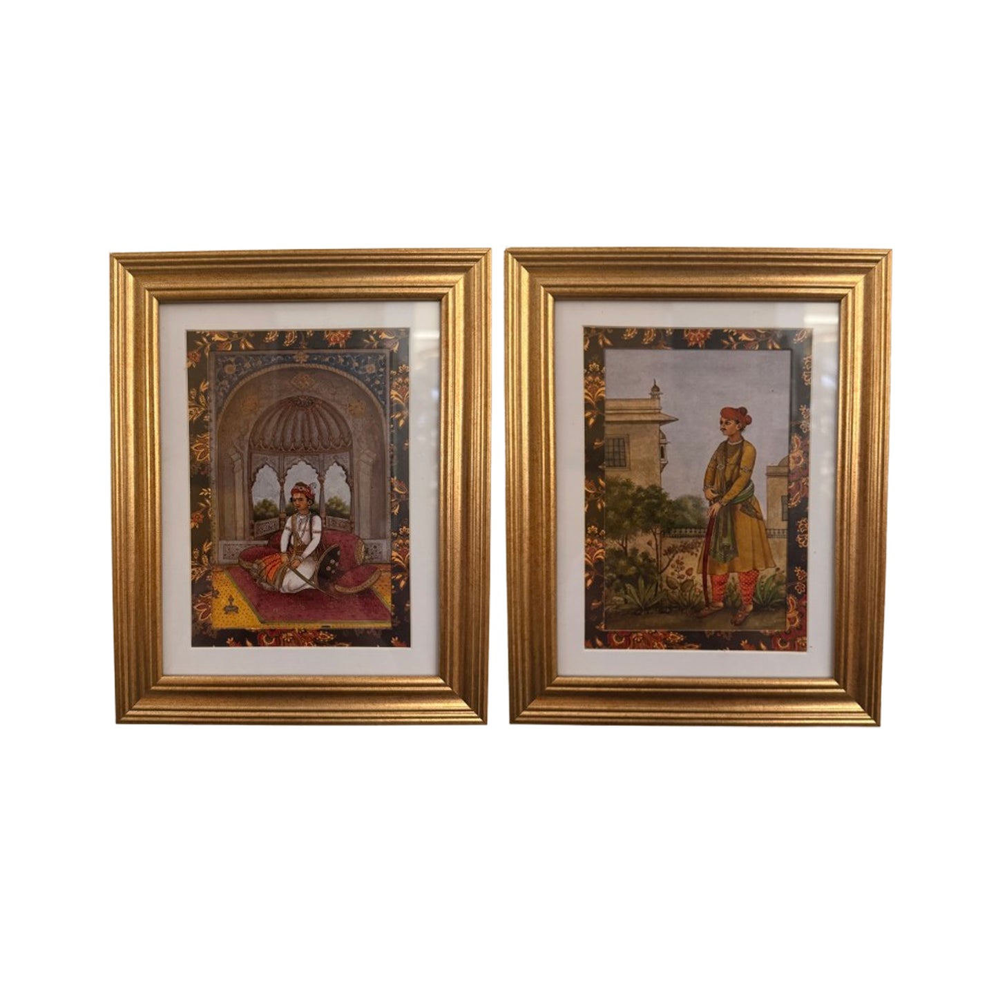 A Pair Of Miniature Mughal Prints
