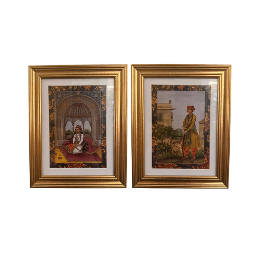 A Pair Of Miniature Mughal Prints