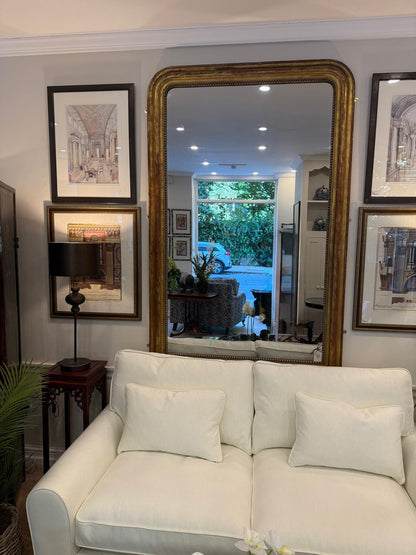 Antique French Gilded Mirror With Original Patina – 19th Century