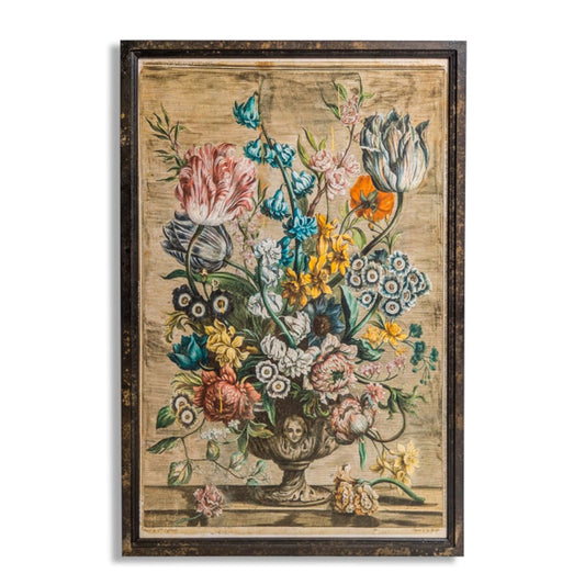 Printed Floral Study On Board