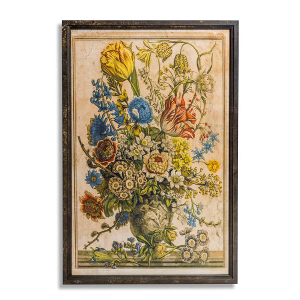 Printed Floral Study On Board