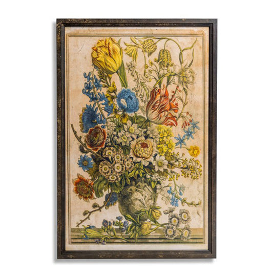 Printed Floral Study On Board
