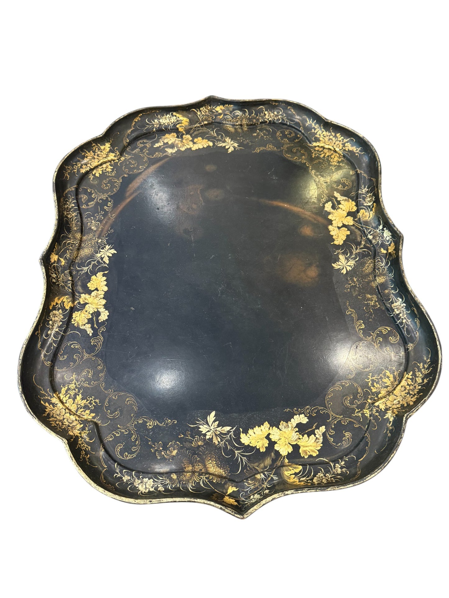 Hand-Painted Lacquered Papier-Mâché Tray