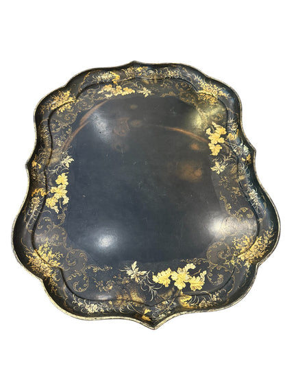Hand-Painted Lacquered Papier-Mâché Tray
