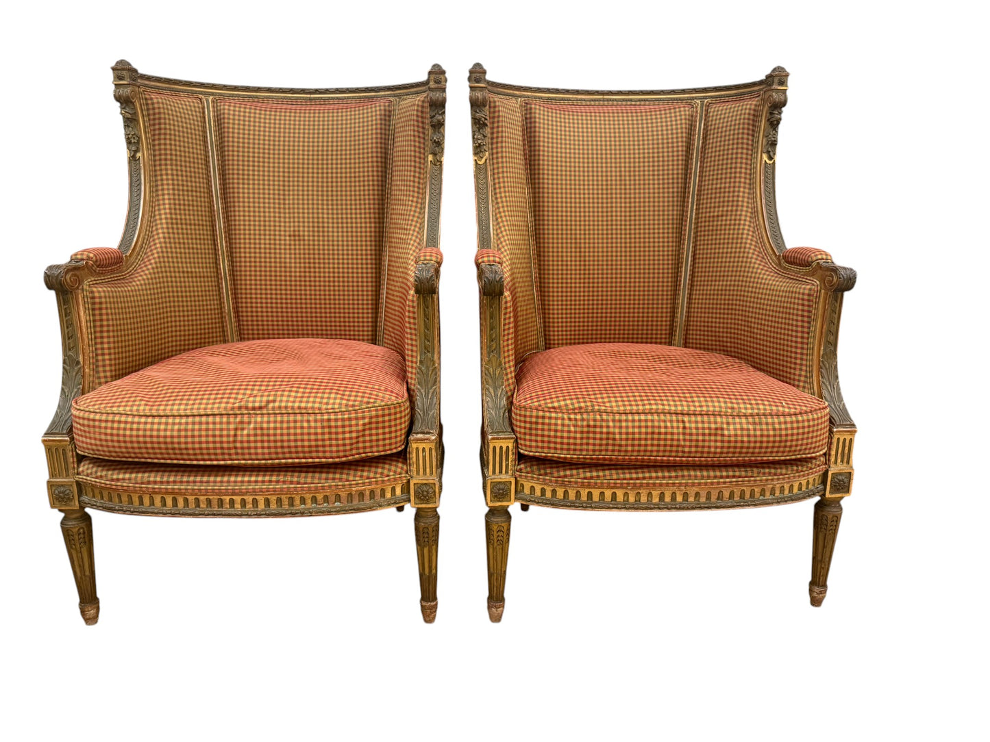 A Pair Of French Giltwood Bergère Chairs