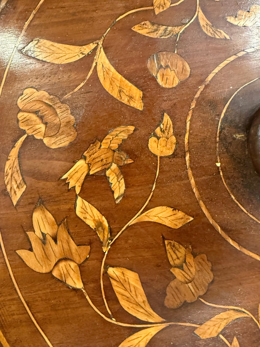 Antique Dutch Marquetry Two-Tier Dumbwaiter