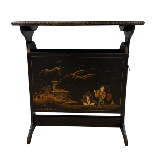 Mid-Century Chinoiserie Lacquered Magazine Rack
