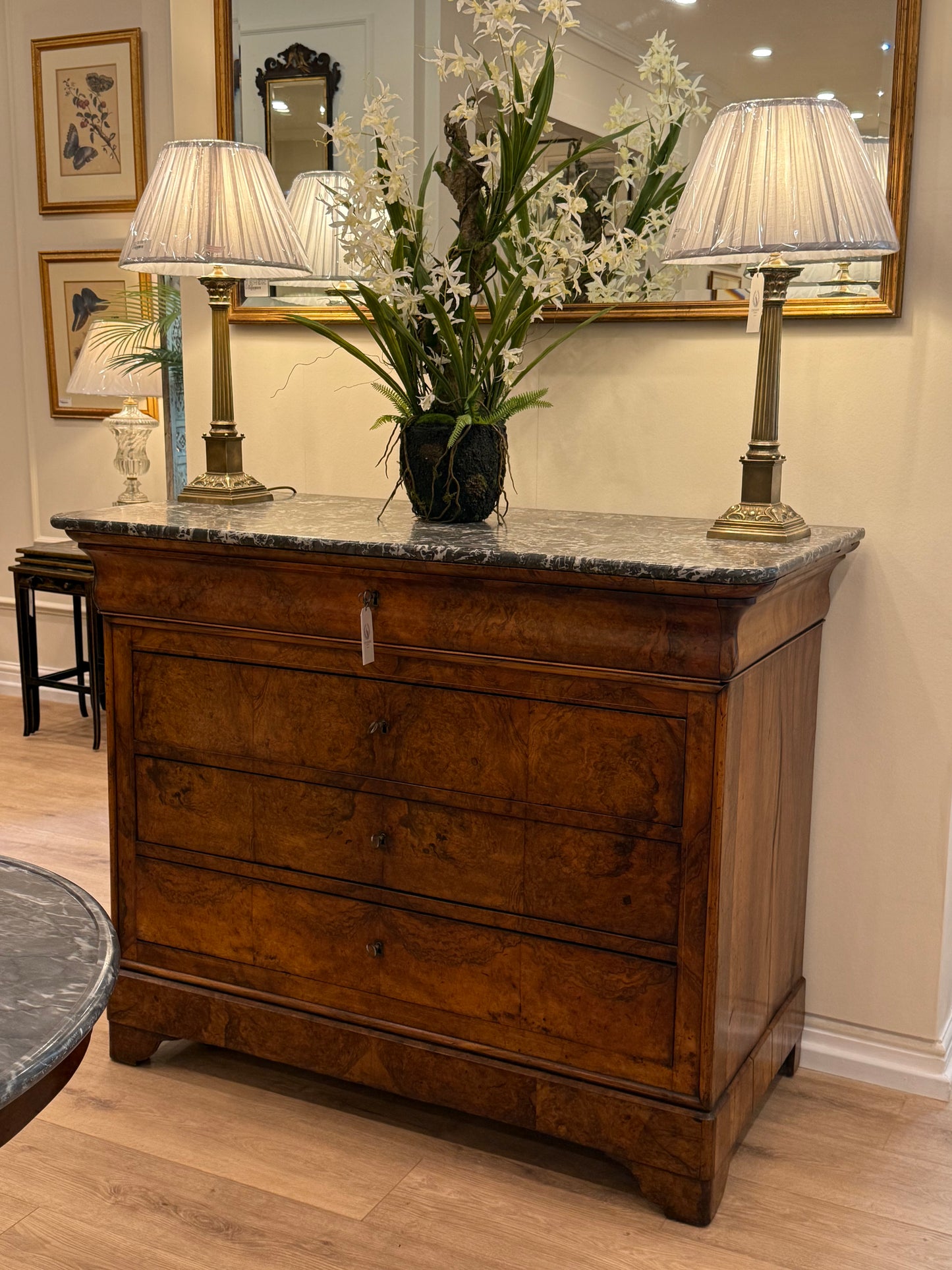 Louis Philippe Mahogany Commode With Marble Top