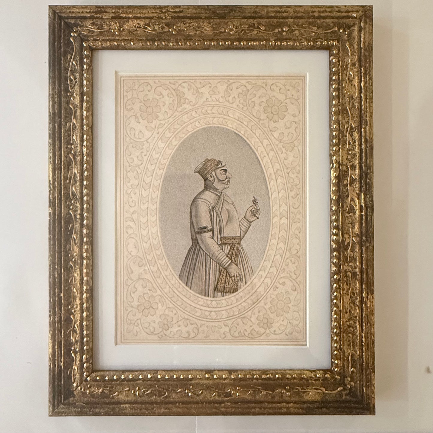 Set of Twelve Mughal Portraits in Hand Painted Frames