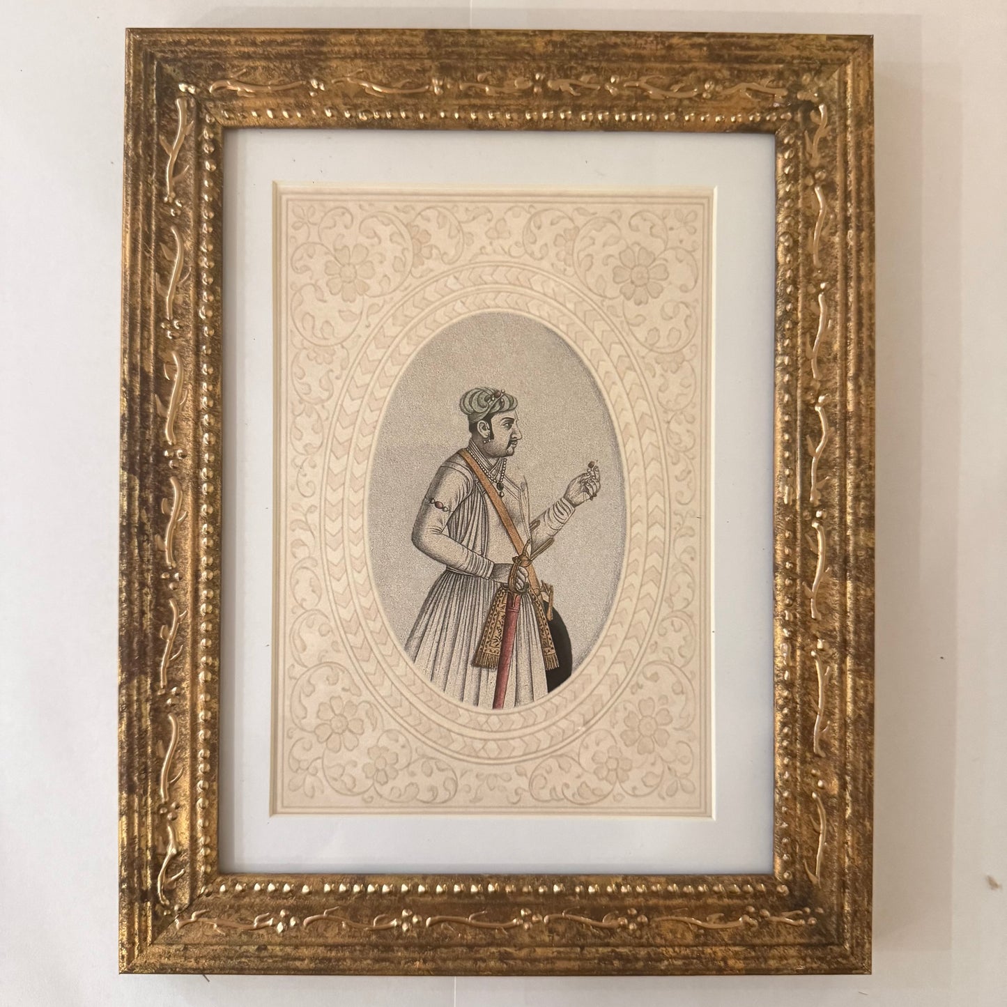 Set of Twelve Mughal Portraits in Hand Painted Frames