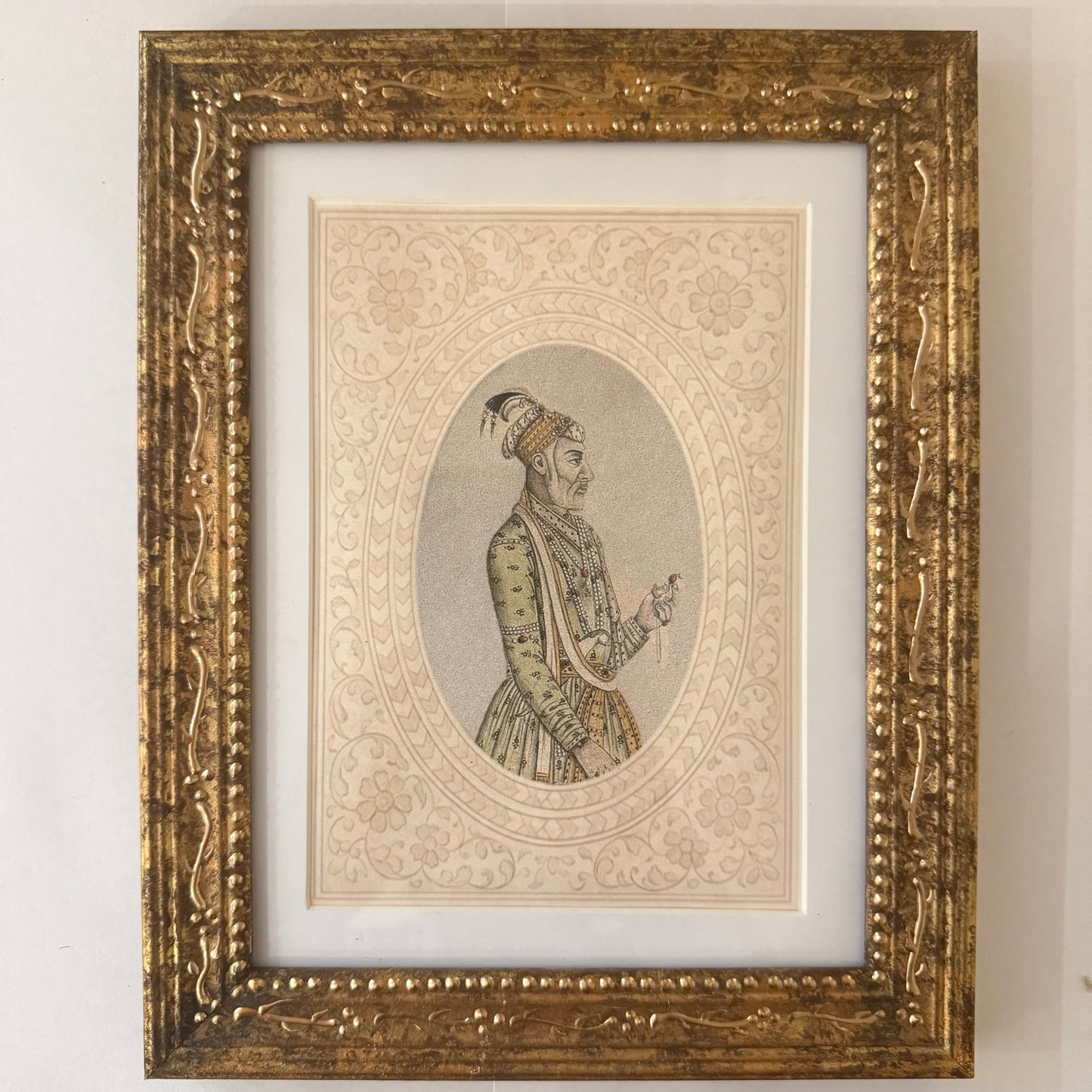 Set of Twelve Mughal Portraits in Hand Painted Frames