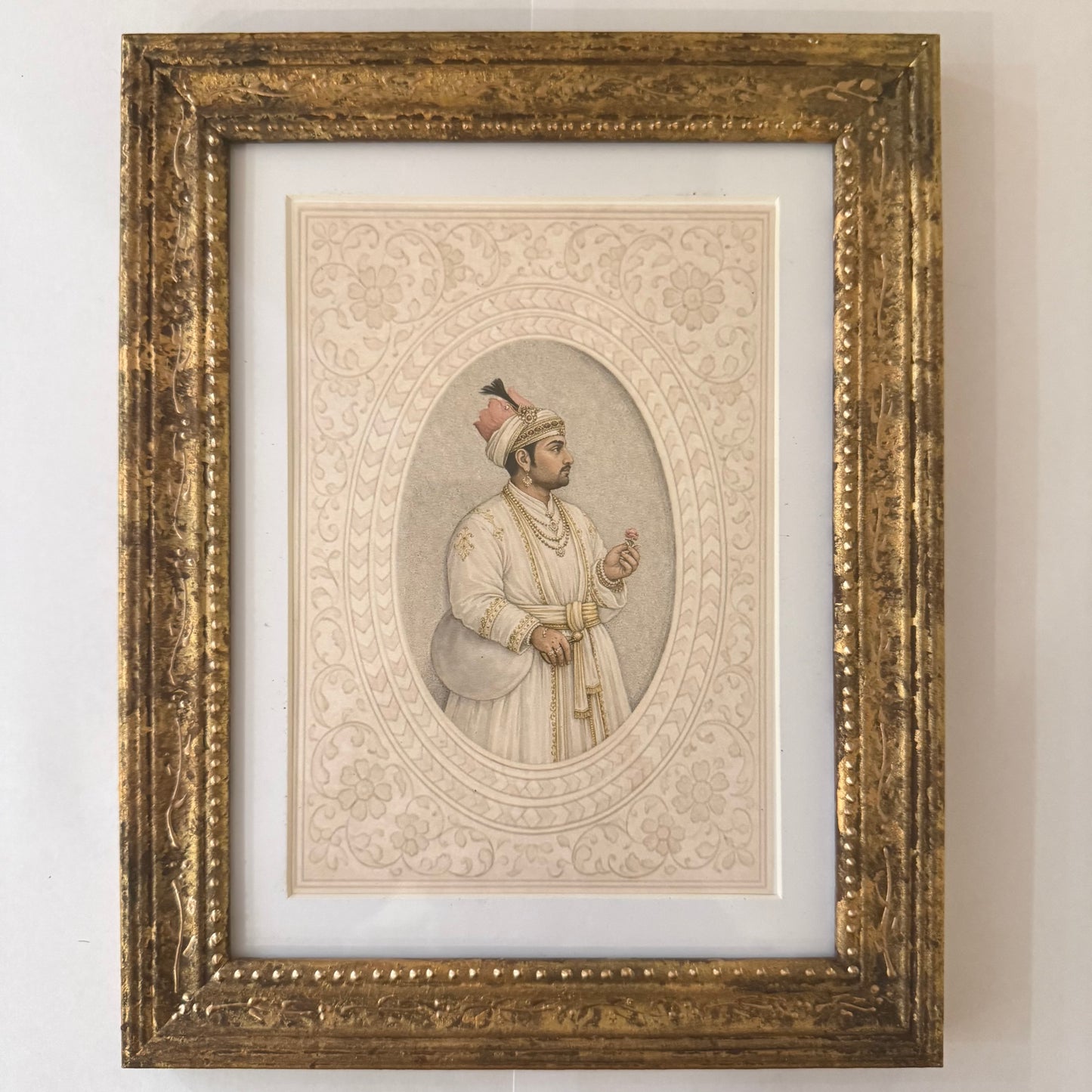 Set of Twelve Mughal Portraits in Hand Painted Frames