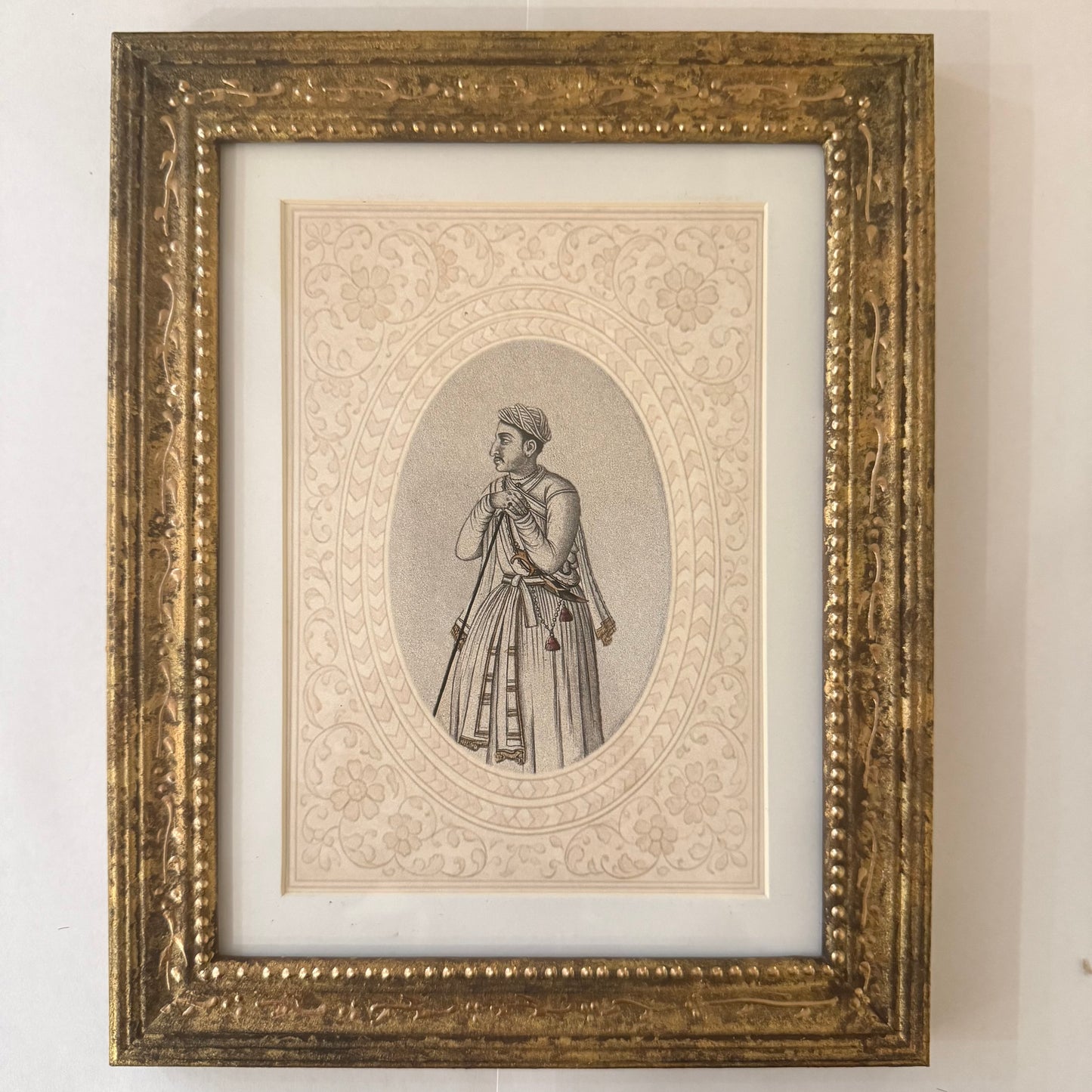 Set of Twelve Mughal Portraits in Hand Painted Frames