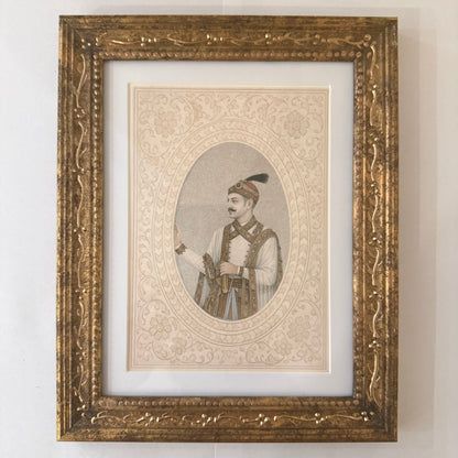 Set of Twelve Mughal Portraits in Hand Painted Frames