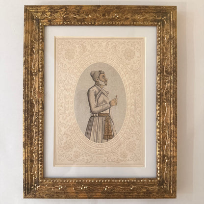 Set of Twelve Mughal Portraits in Hand Painted Frames