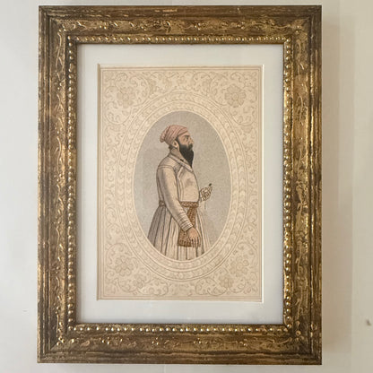 Set of Twelve Mughal Portraits in Hand Painted Frames