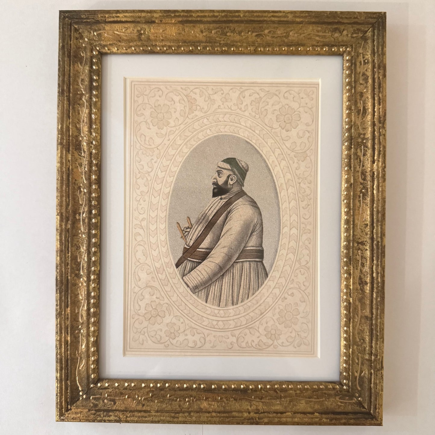 Set of Twelve Mughal Portraits in Hand Painted Frames
