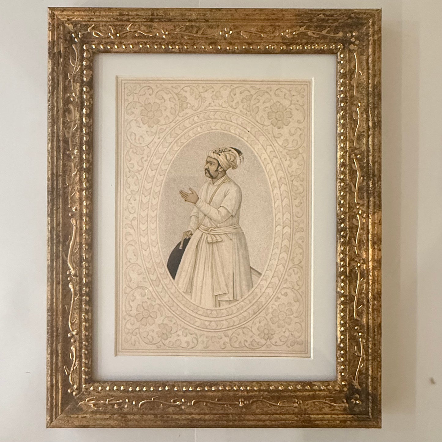 Set of Twelve Mughal Portraits in Hand Painted Frames